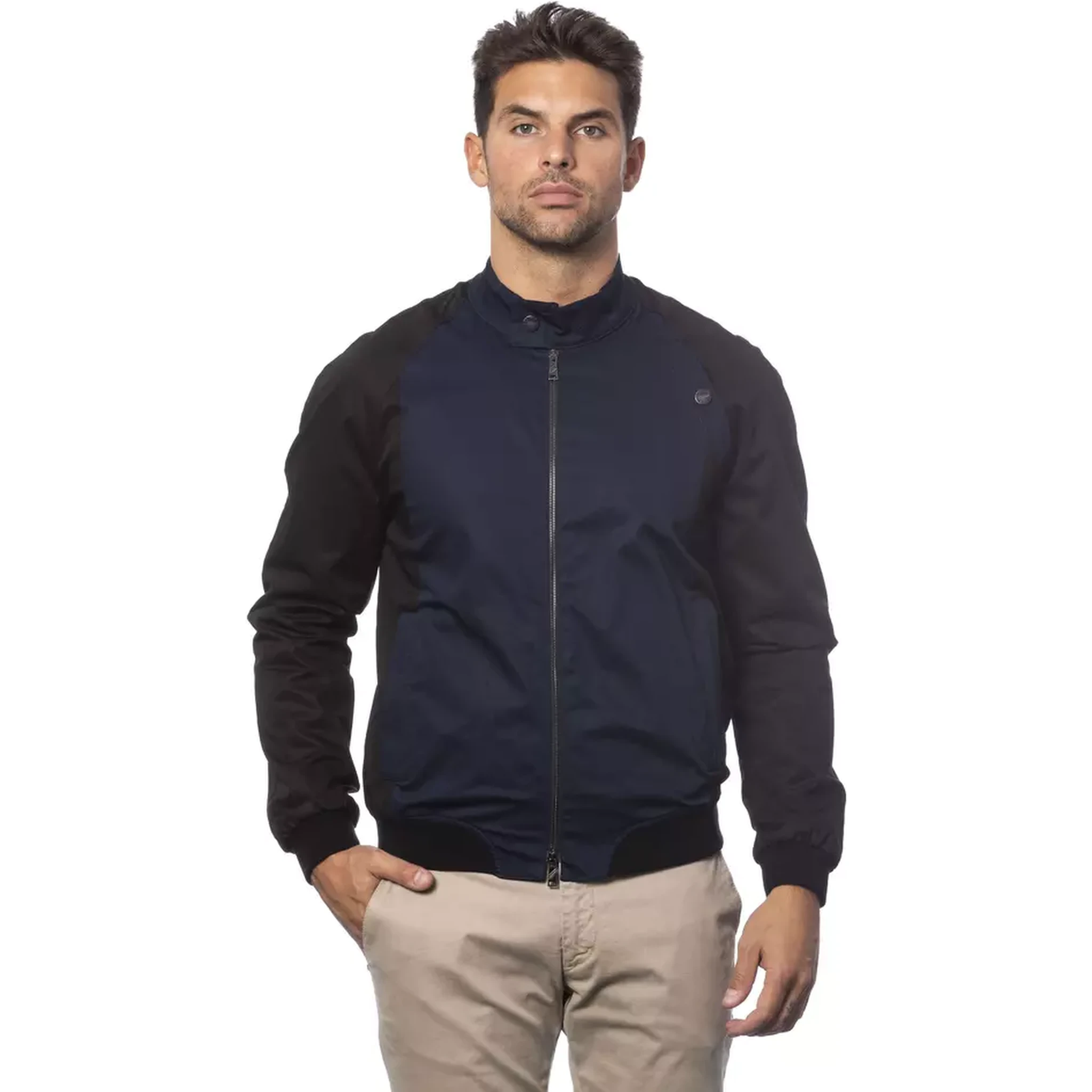 Blue Cotton Men's Bomber Jacket