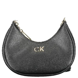 Black Polyester Women Shoulder Bag