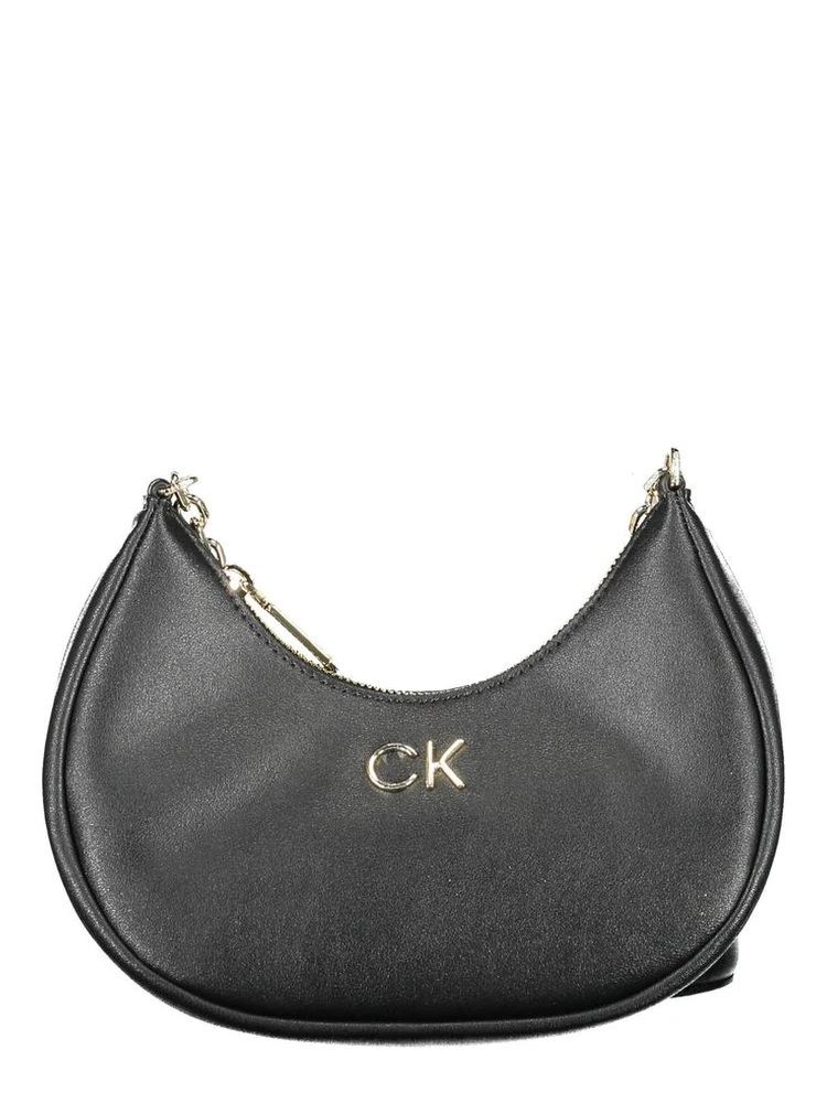 Black Polyester Women Shoulder Bag