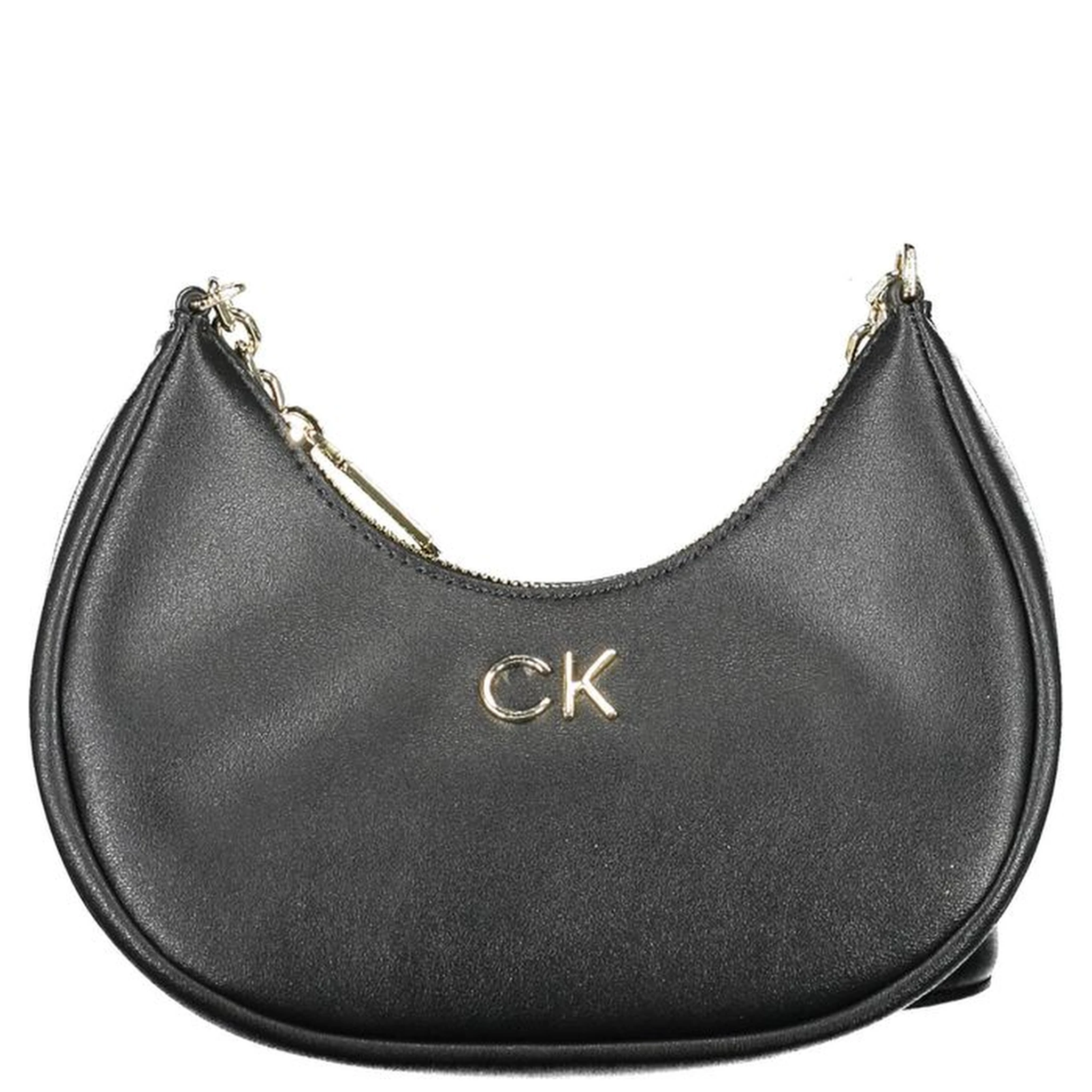 Black Polyester Women Shoulder Bag