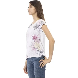 White Cotton Women T-Shirt