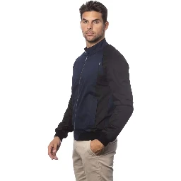 Blue Cotton Men's Bomber Jacket