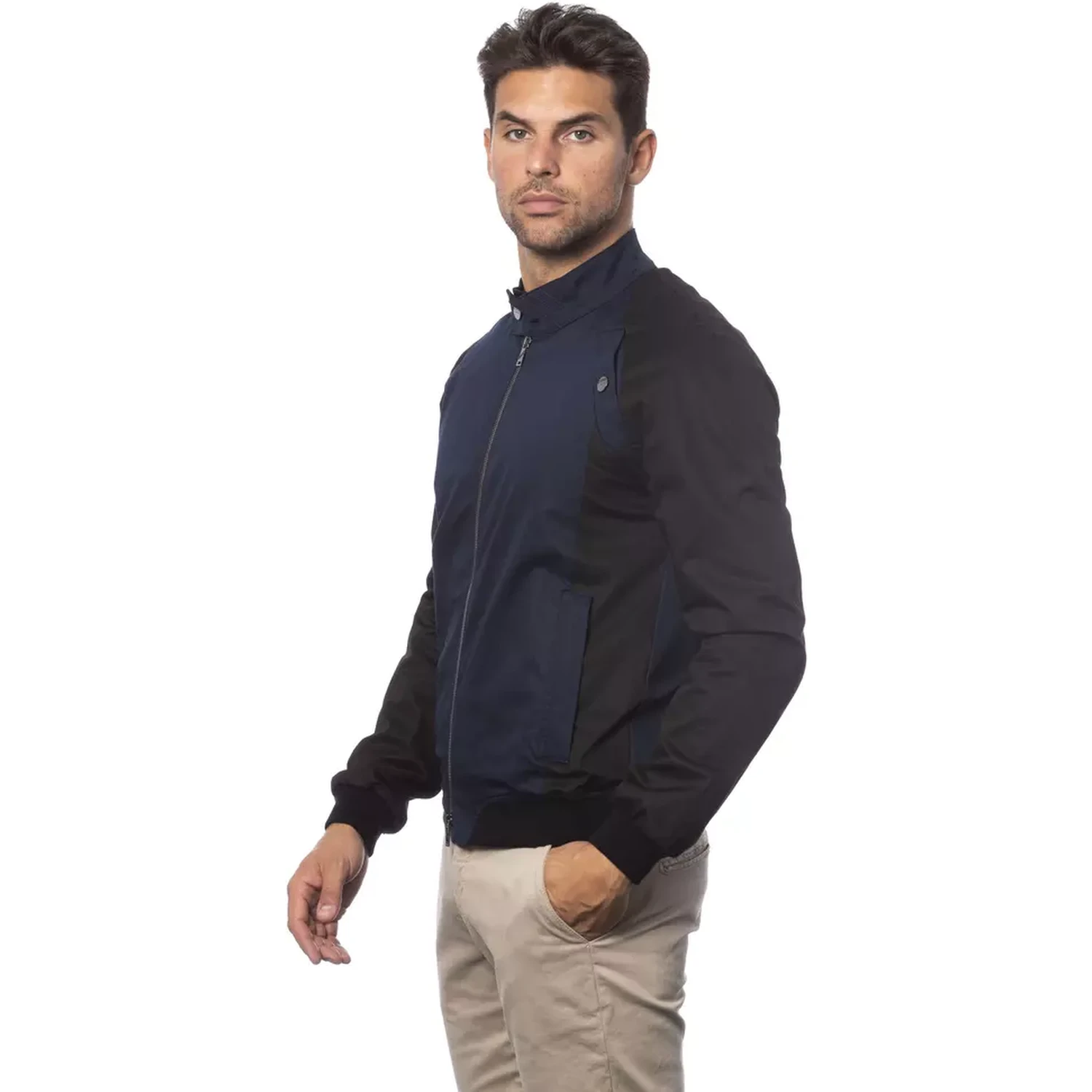 Blue Cotton Men's Bomber Jacket