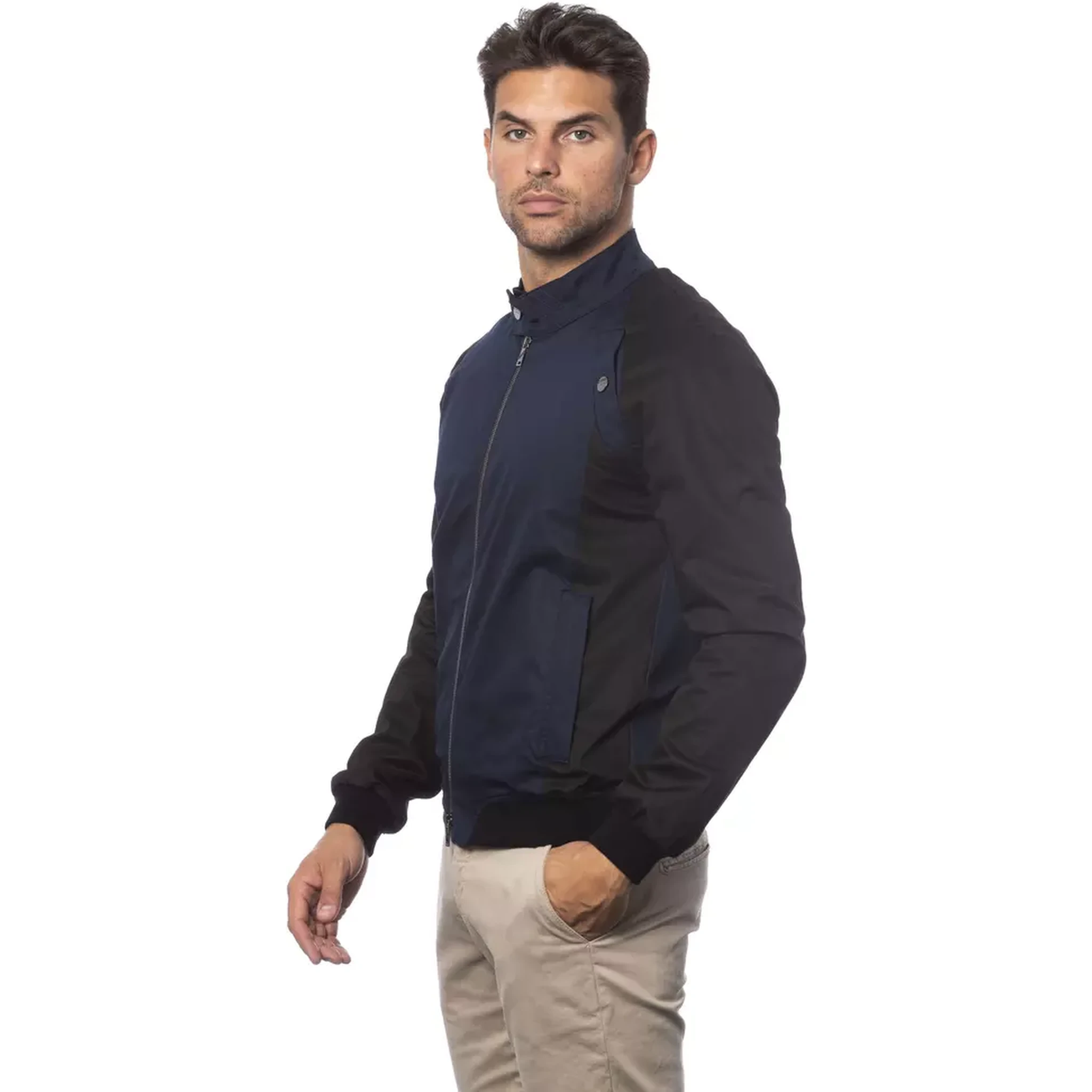 Blue Cotton Men's Bomber Jacket