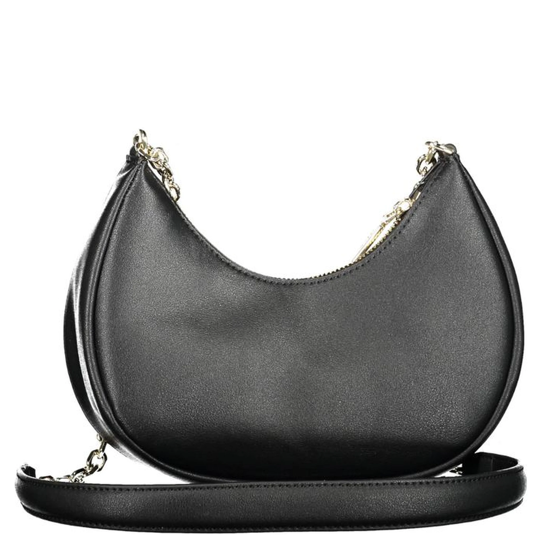 Black Polyester Women Shoulder Bag