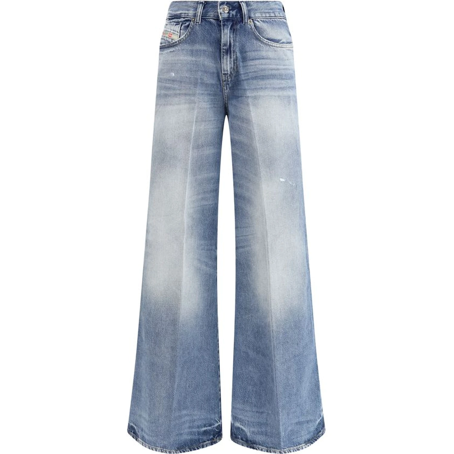 Blue Cotton Bootcut Jeans