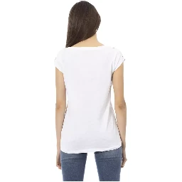 White Cotton Women T-Shirt