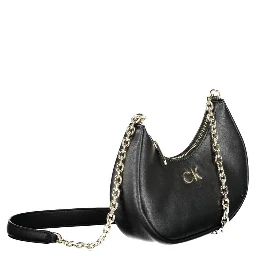 Black Polyester Women Shoulder Bag