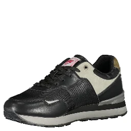Black Polyurethane Men Sneaker
