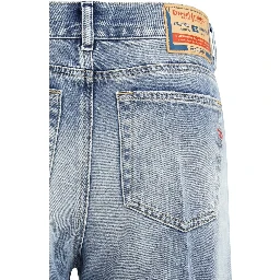 Blue Cotton Bootcut Jeans
