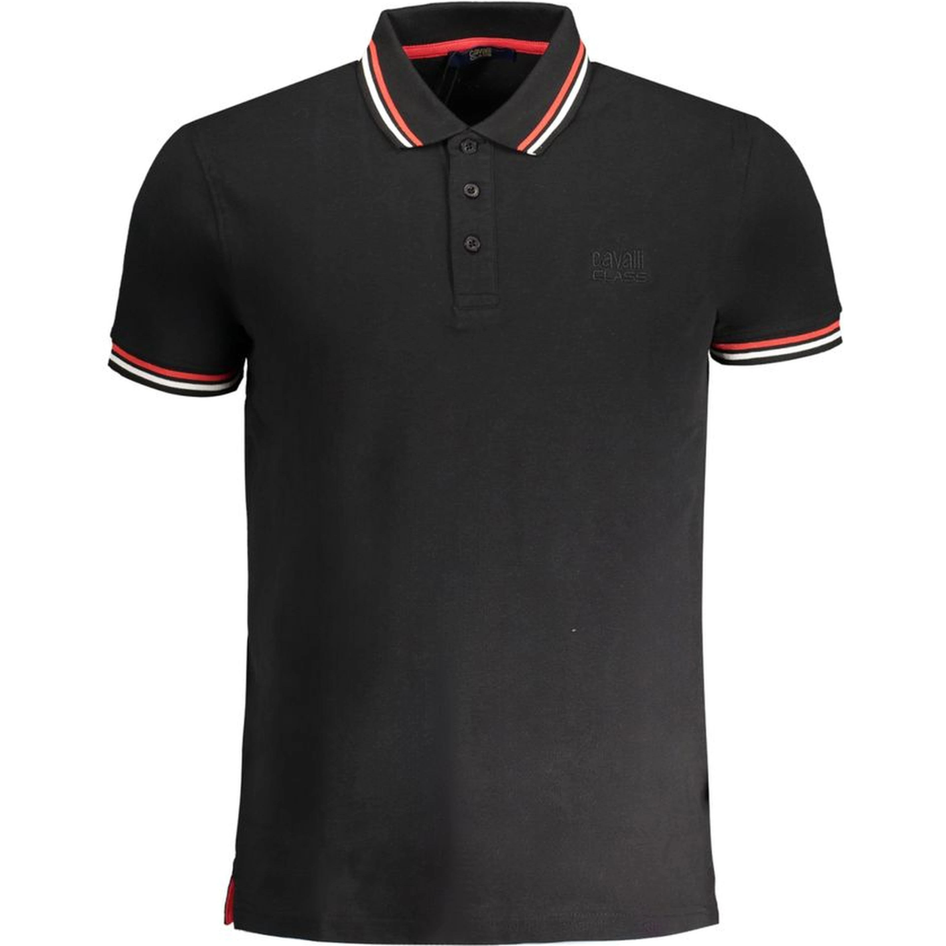 Black Cotton Men Polo Shirt