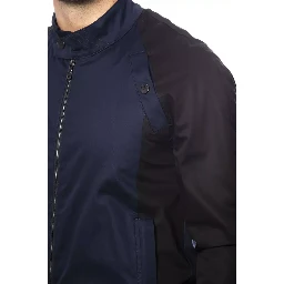 Blue Cotton Men's Bomber Jacket