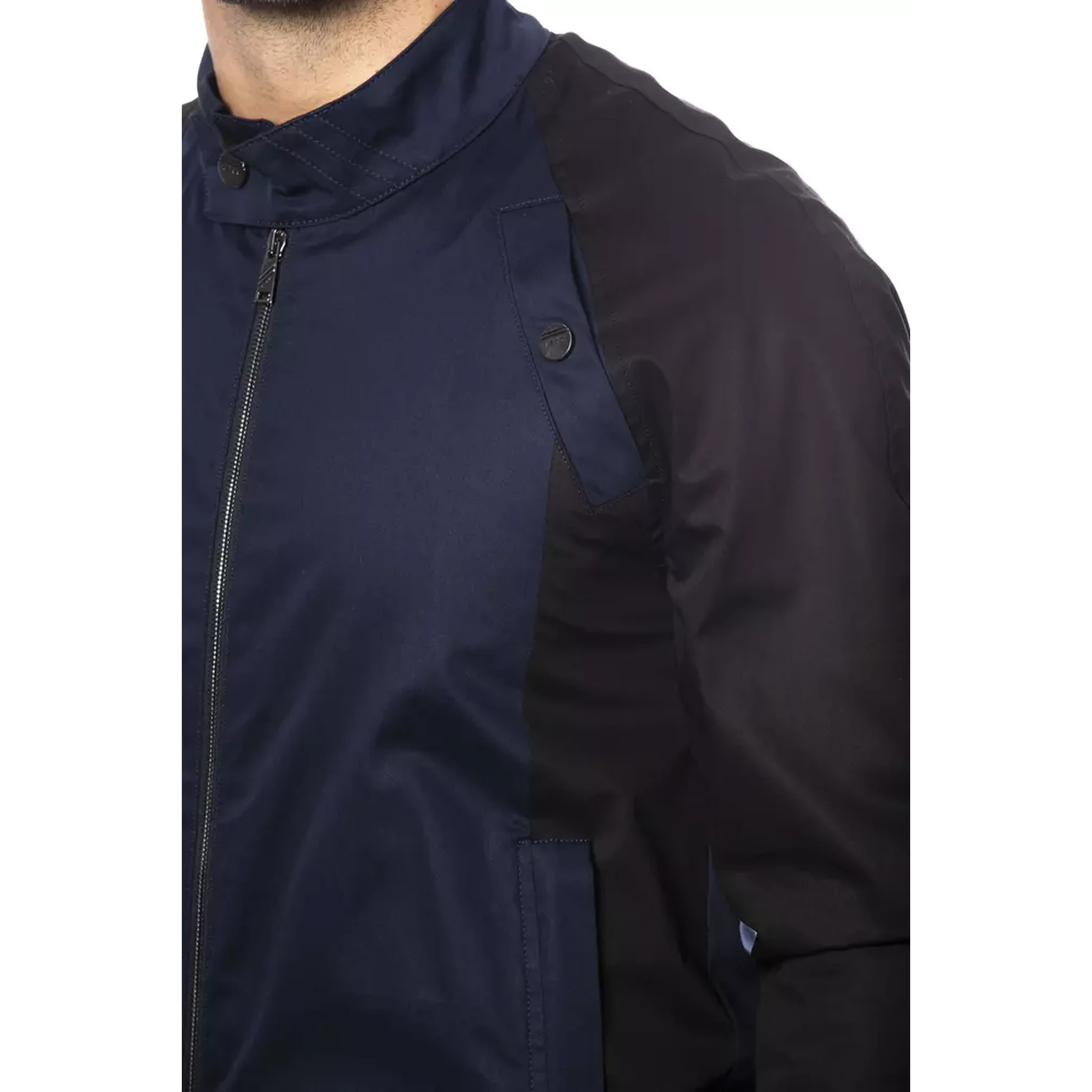 Blue Cotton Men's Bomber Jacket
