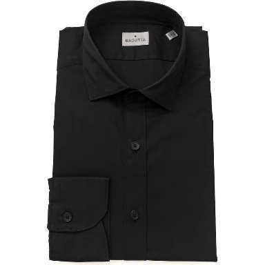 Black Cotton Men's Slim Shirt