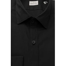 Black Cotton Men's Slim Shirt