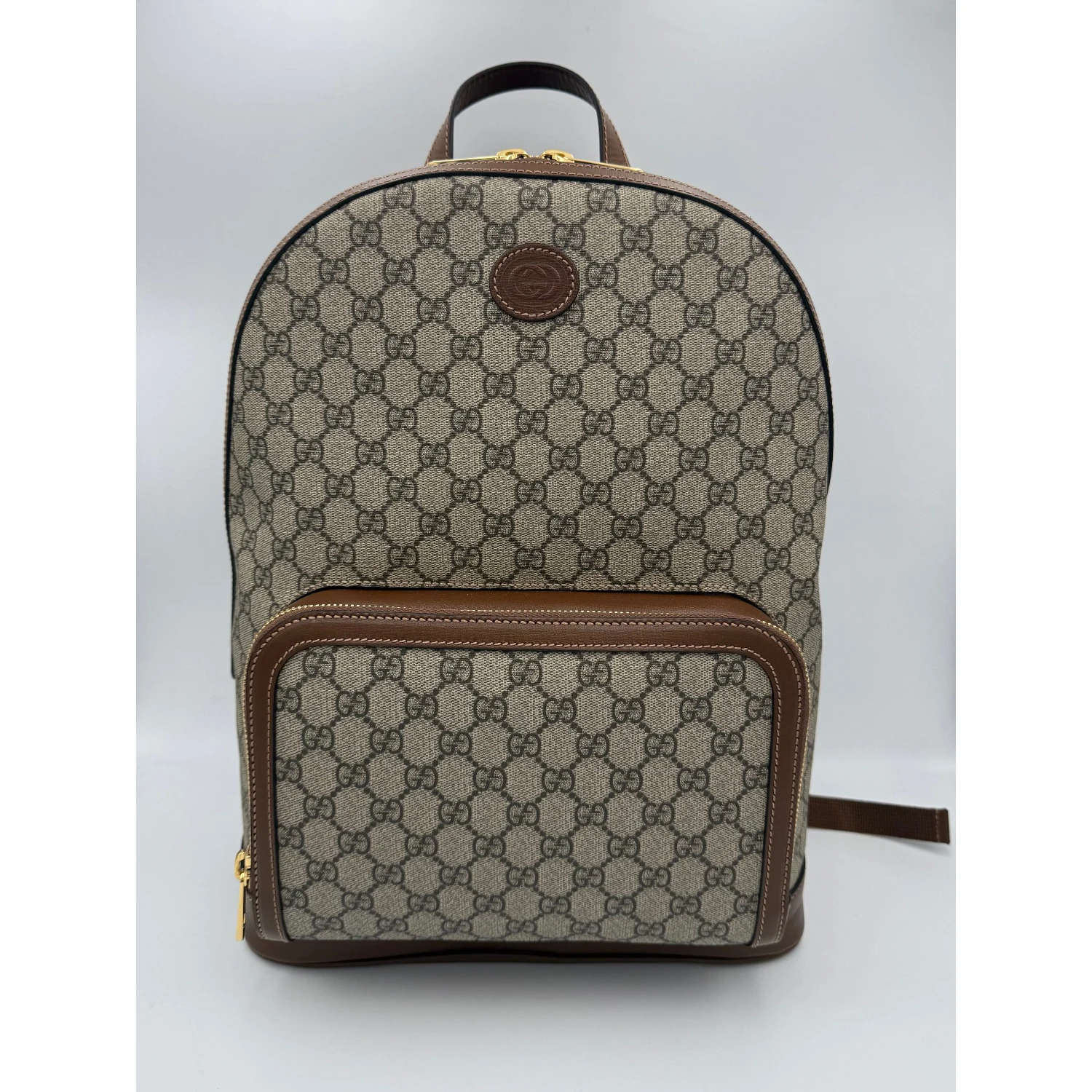 GUCCI GG Supreme and Leather Backpack