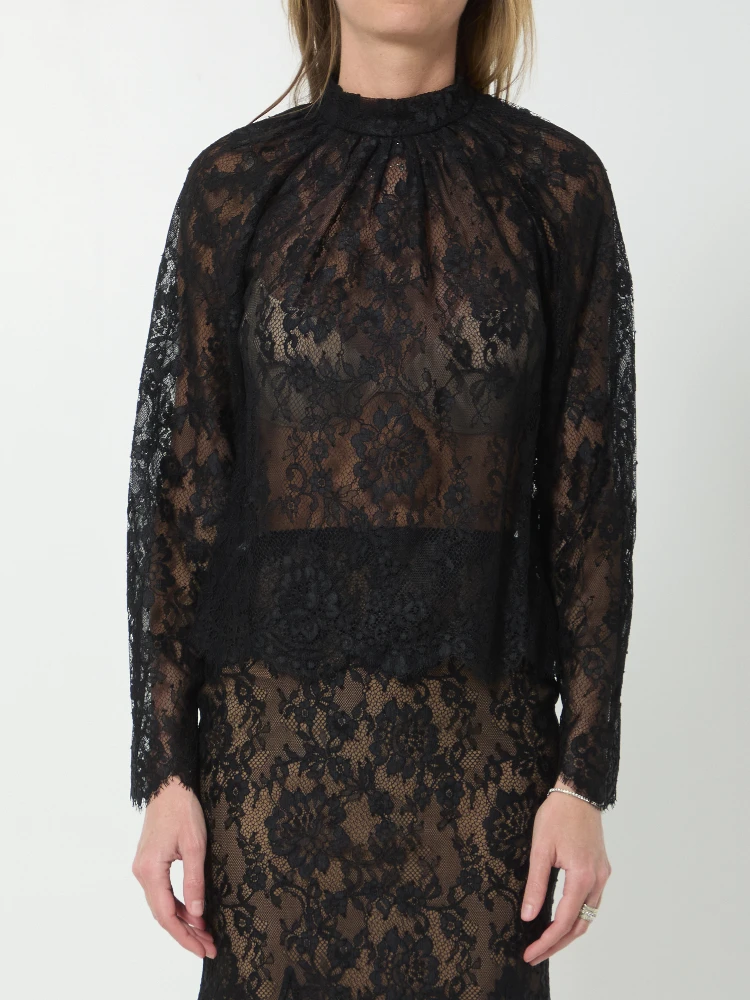 Black lace blouse