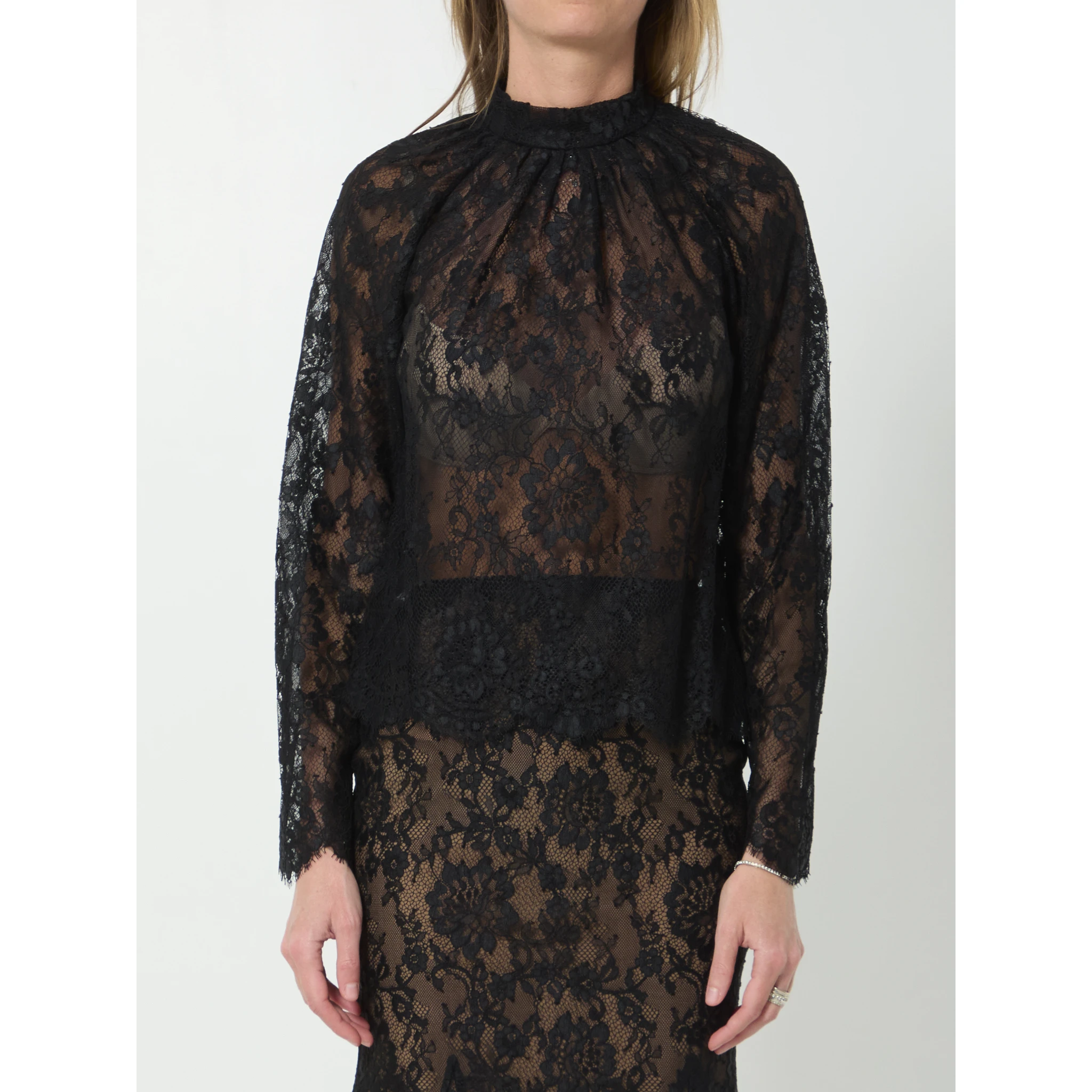 Black lace blouse
