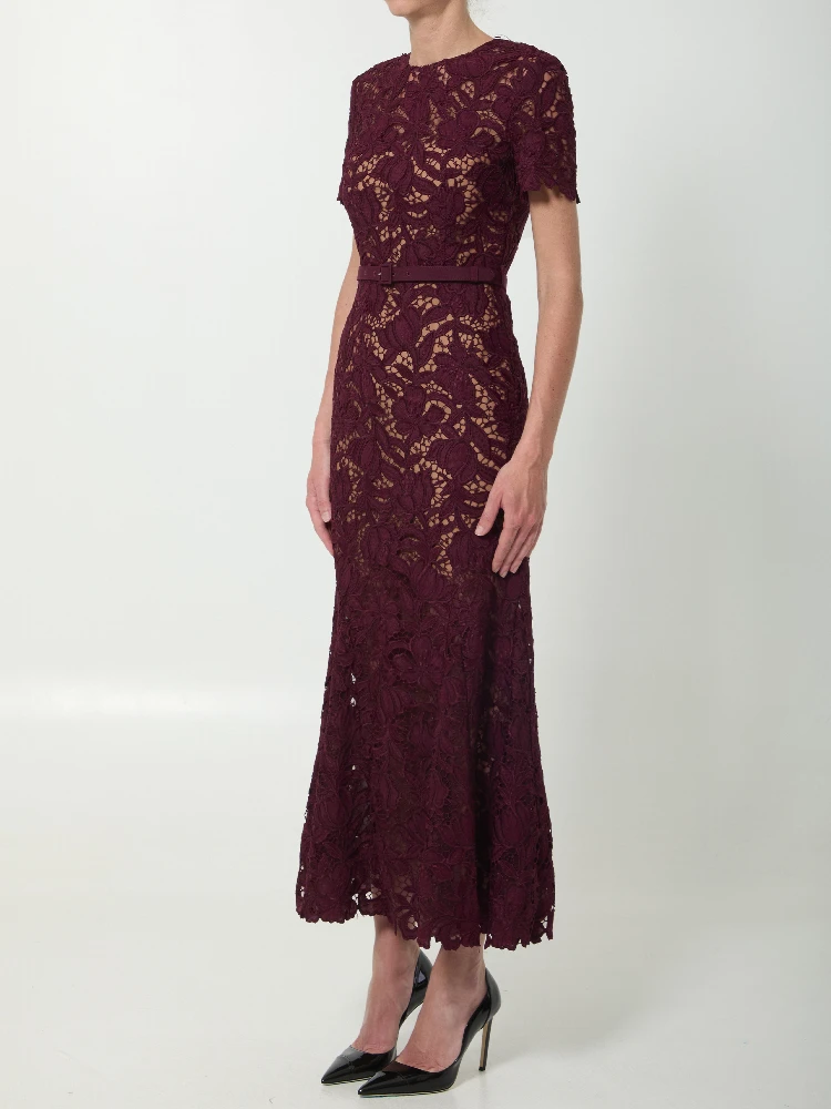 Burgundy lace midi dress alternative