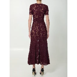 Burgundy lace midi dress