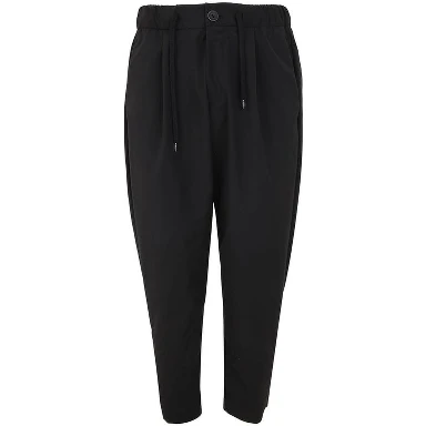 Black Polyester Casual Pants