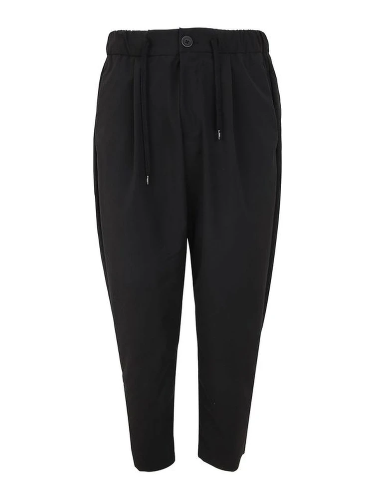 Black Polyester Casual Pants