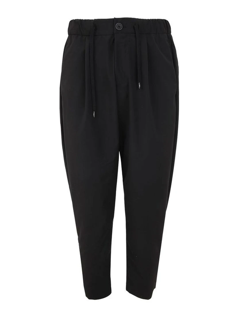 Black Polyester Casual Pants