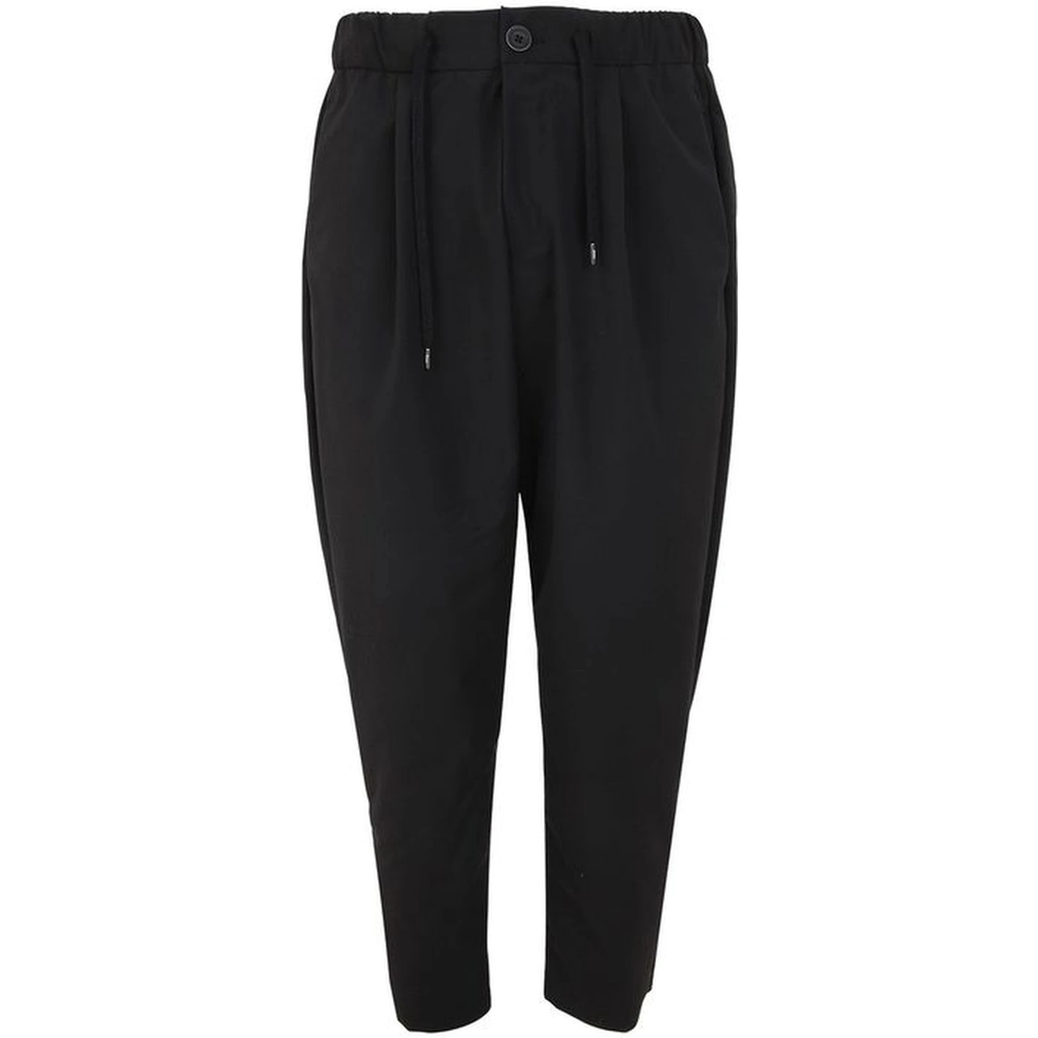 Black Polyester Casual Pants