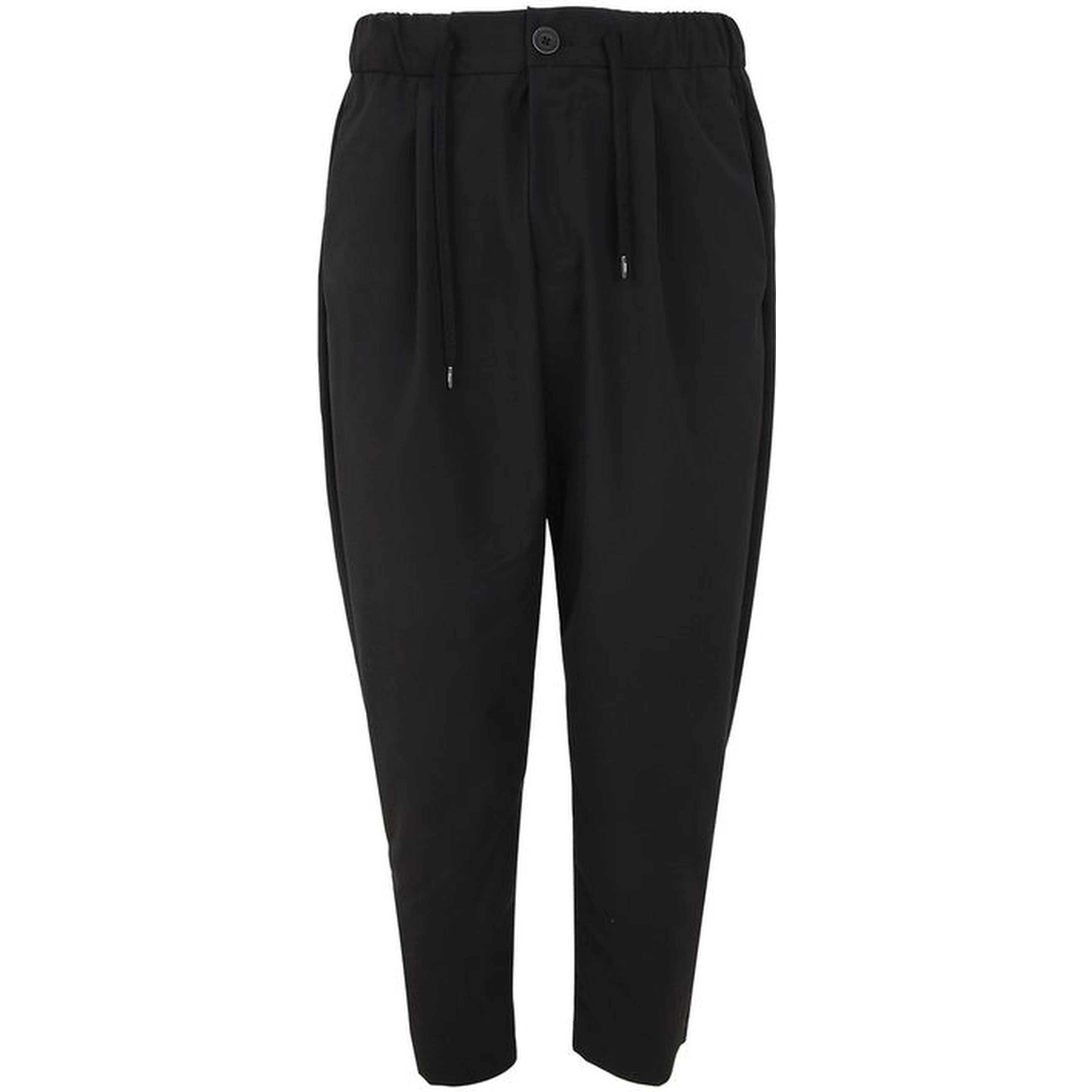 Black Polyester Casual Pants