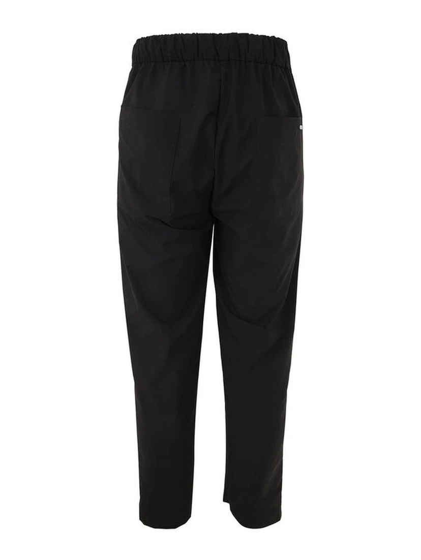 Black Polyester Casual Pants