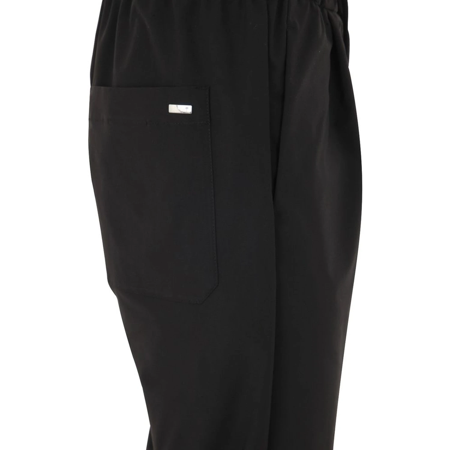 Black Polyester Casual Pants