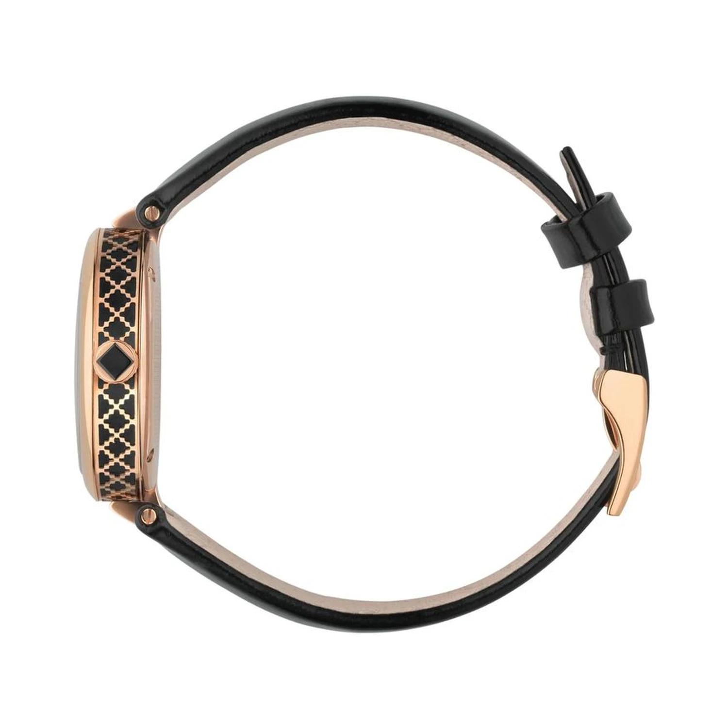 Black Leather Dress Watch