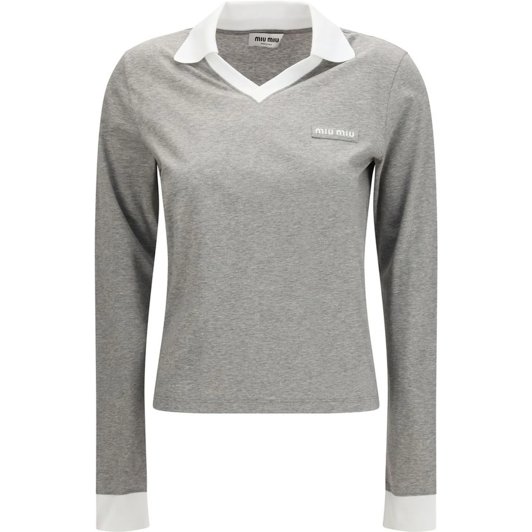 Gray Cotton Long Sleeve T-Shirt
