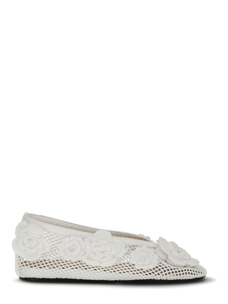 White Polyethylene Ballet Flats