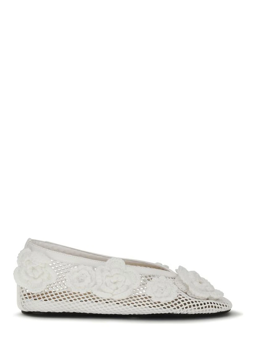 White Polyethylene Ballet Flats