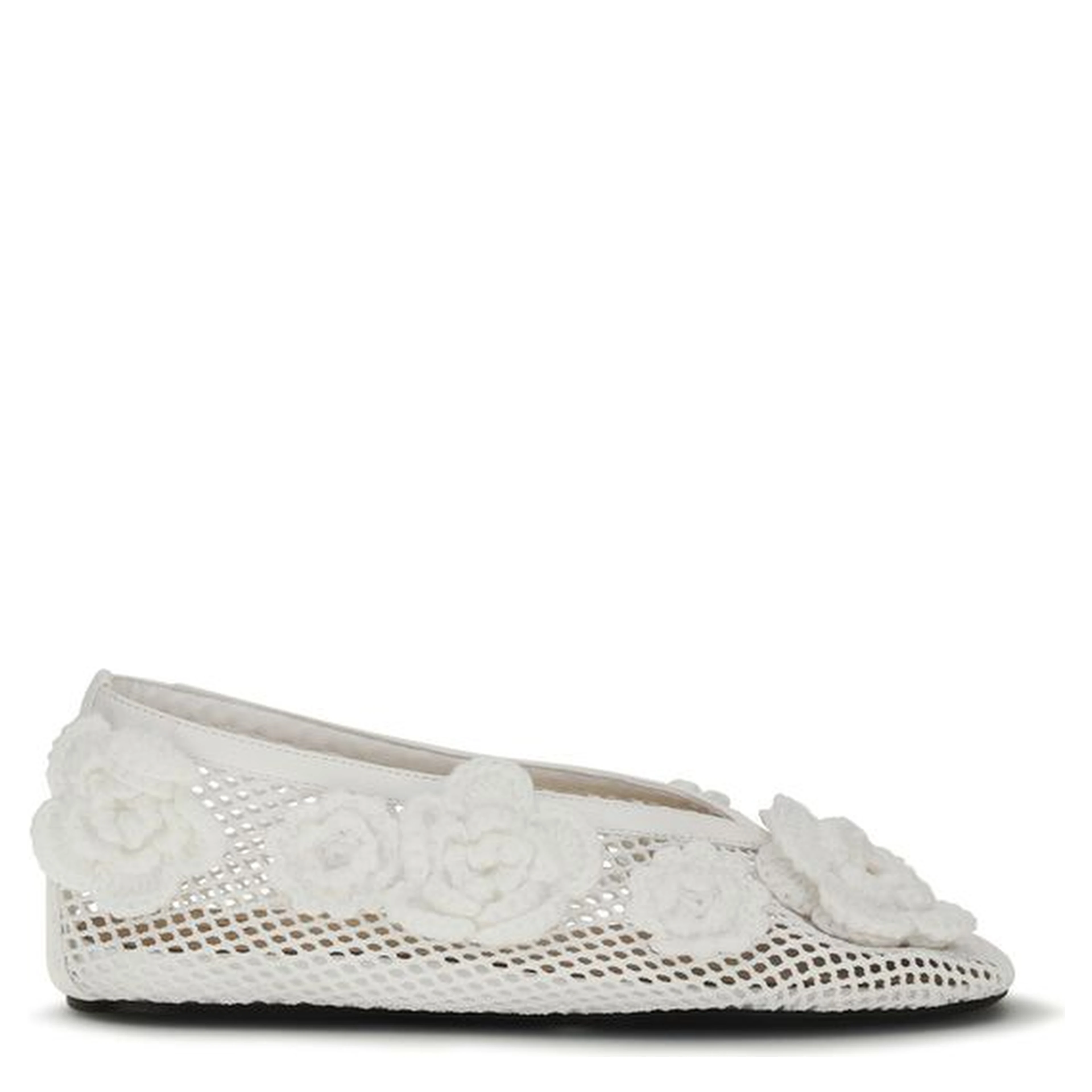 White Polyethylene Ballet Flats