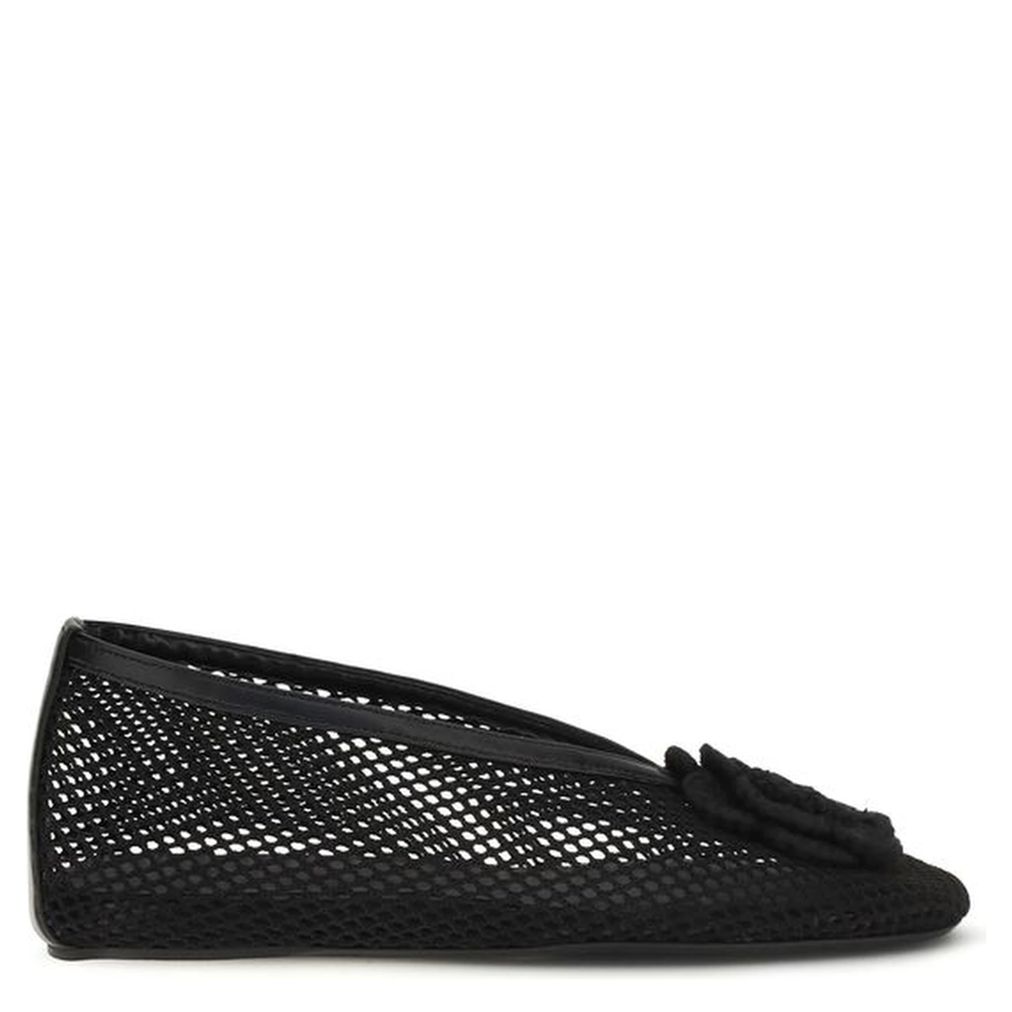 Black Polyethylene Ballet Flats