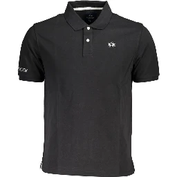 Black Cotton Men Polo Shirt