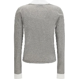 Gray Cotton Long Sleeve T-Shirt