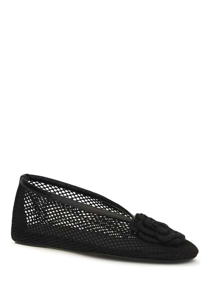 Black Polyethylene Ballet Flats