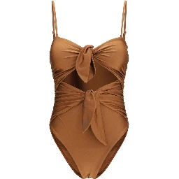Beige Polyamide One-Piece Swimsuit