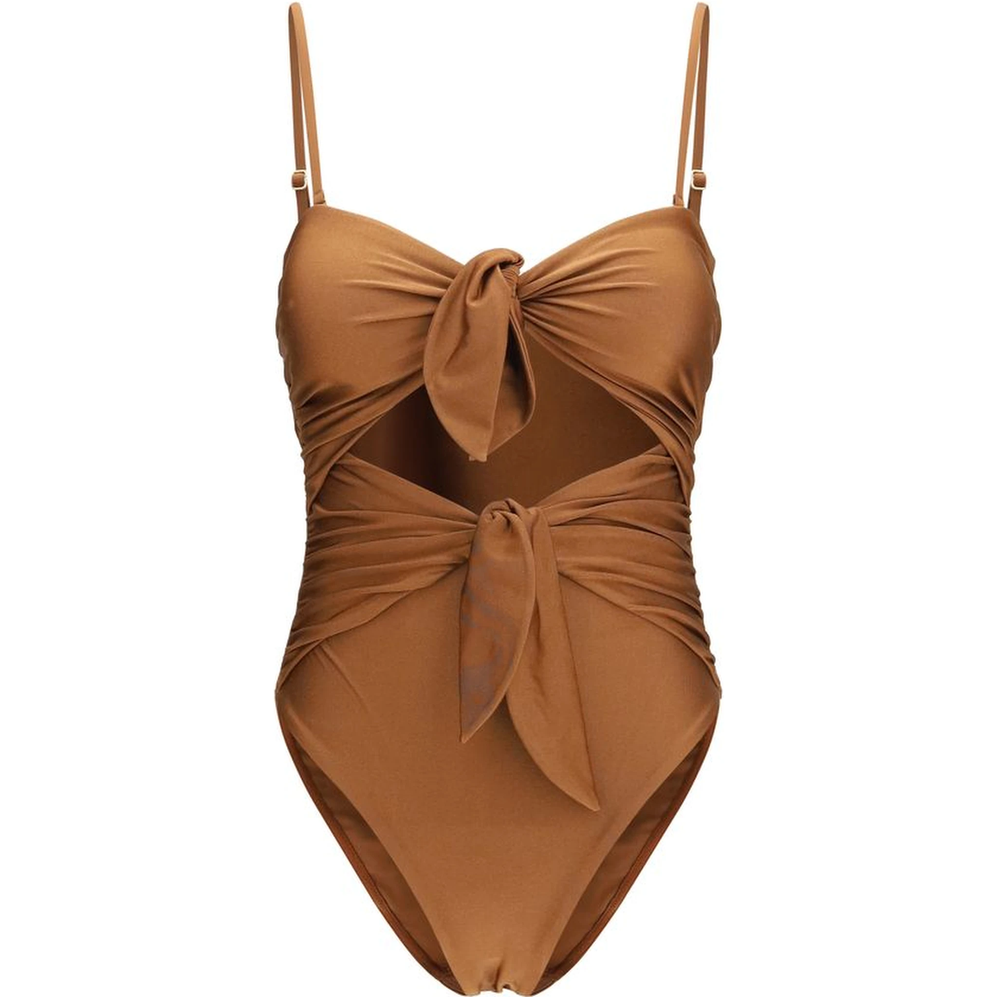 Beige Polyamide One-Piece Swimsuit