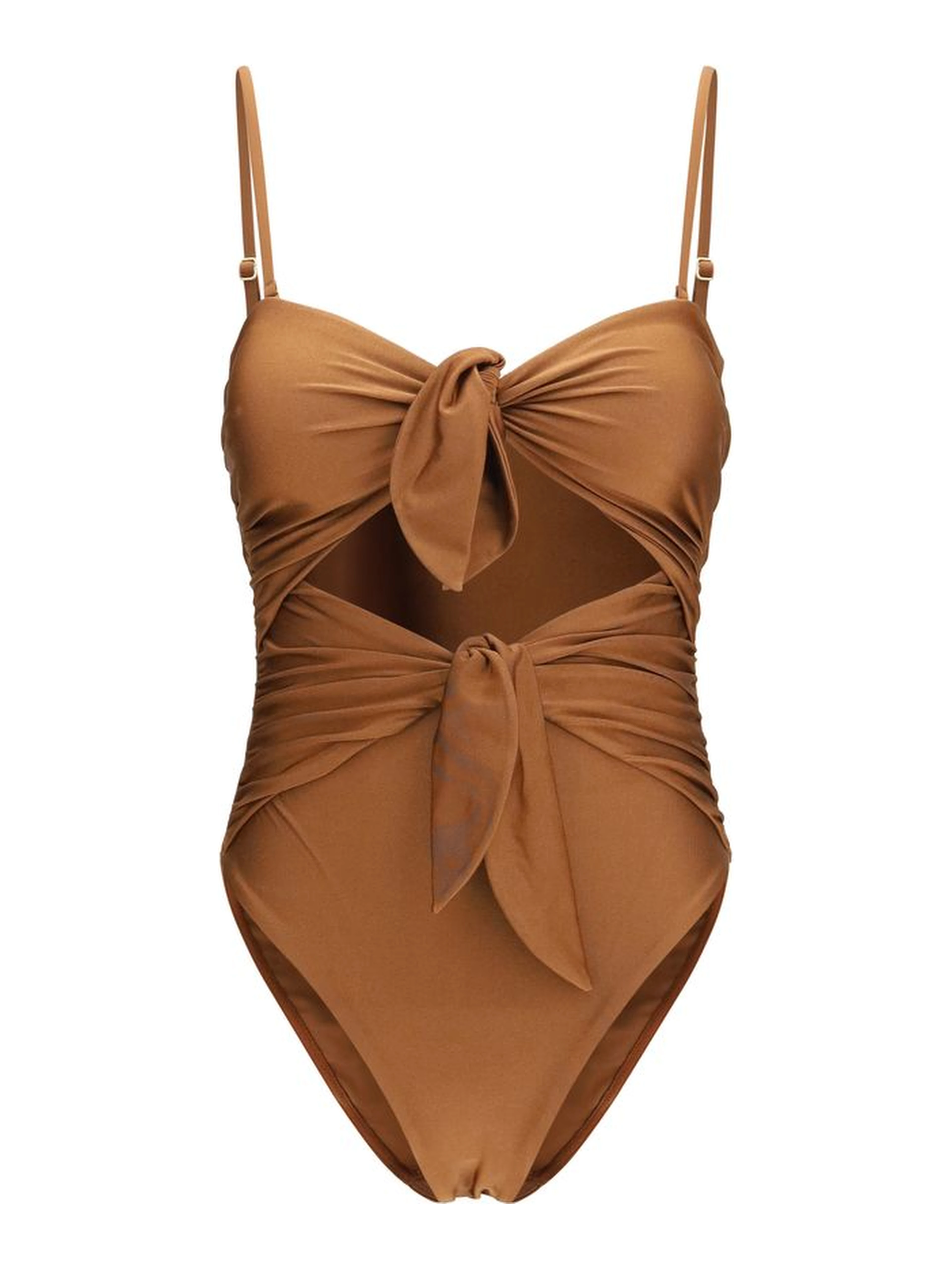 Beige Polyamide One-Piece Swimsuit