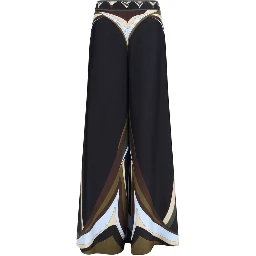 Black Silk Flared Pants