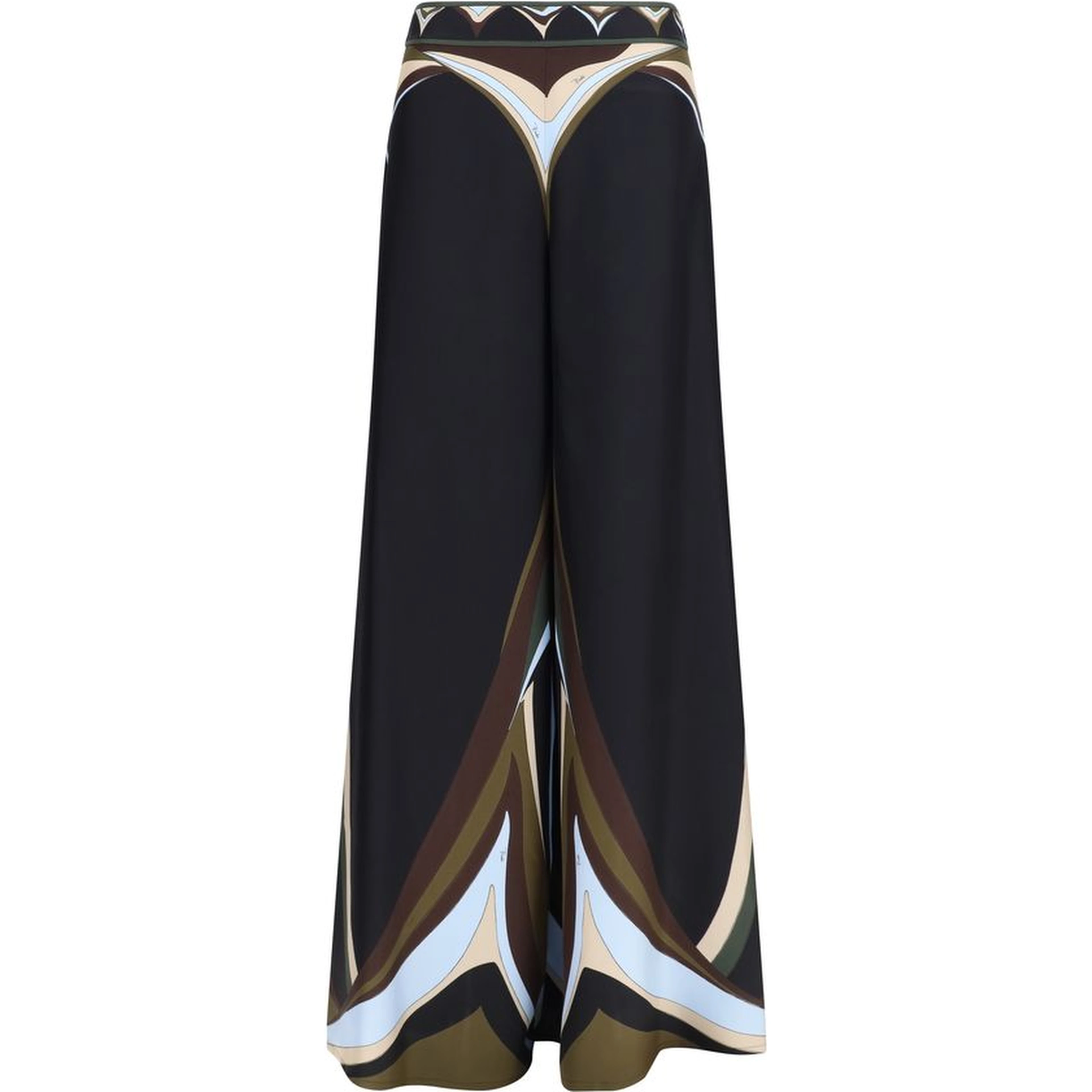 Black Silk Flared Pants