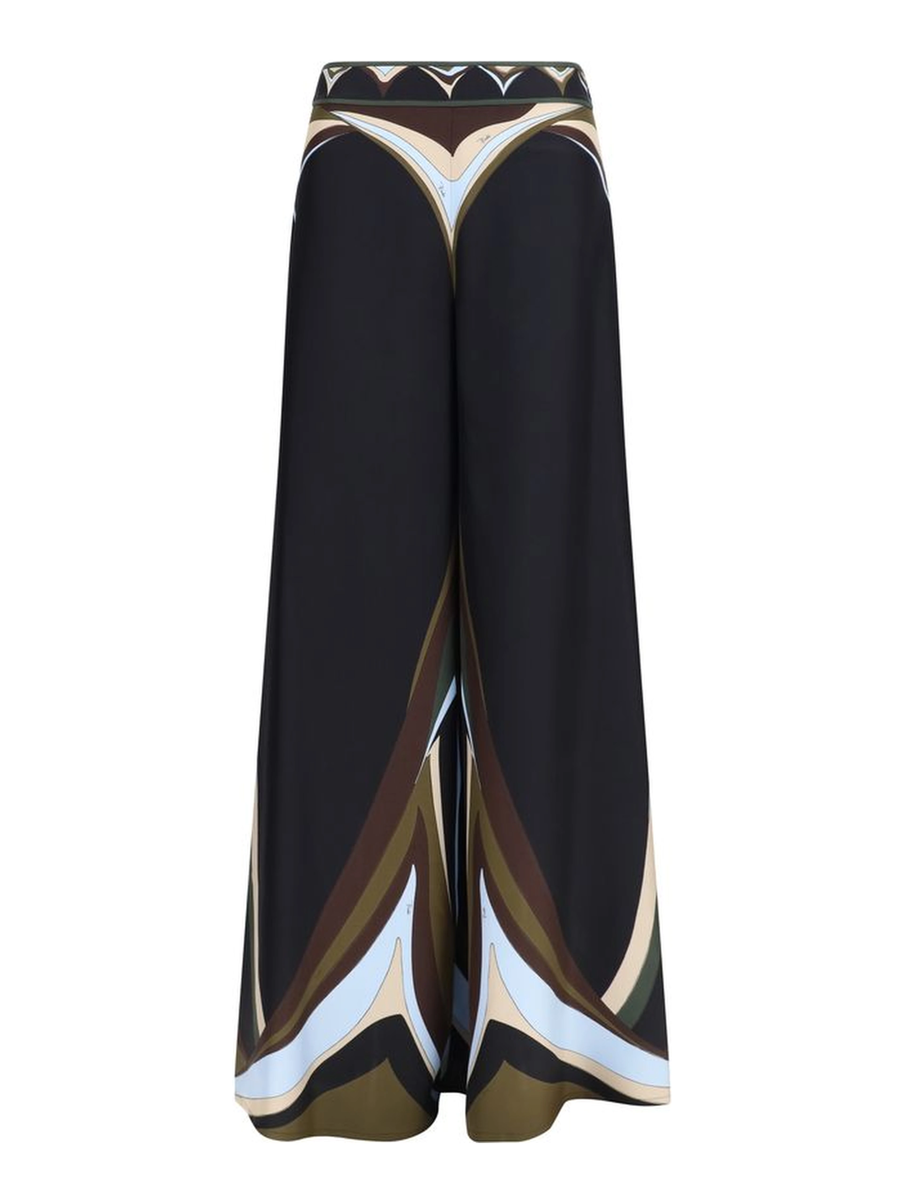 Black Silk Flared Pants