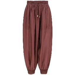 Bordeaux Silk Casual Pants