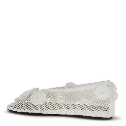 White Polyethylene Ballet Flats