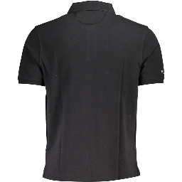 Black Cotton Men Polo Shirt