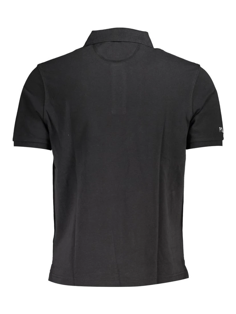 Black Cotton Men Polo Shirt